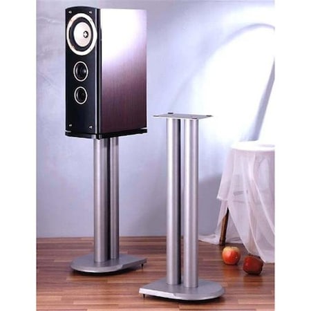 Vti Manufacturing VTI Manufacturing UF24S 24 in. H; Iron Center Channel Speaker Stand - Grey; Silver UF24S